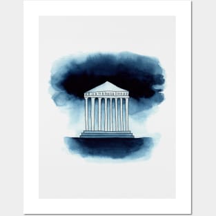 Parthenon watercolour Posters and Art